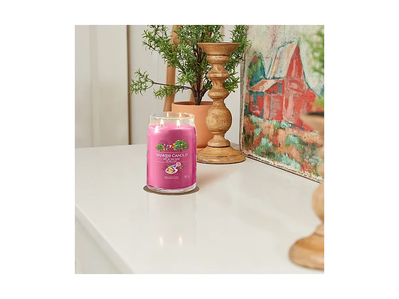 Bougie parfumée en grand pot, Art in the Park, rose 567 gr, Signature