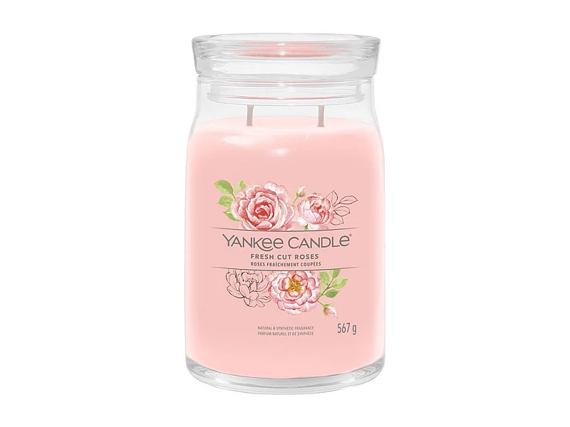 Bougie parfumée en grand pot, Fresh Cut Roses, rose 567 gr, Signature