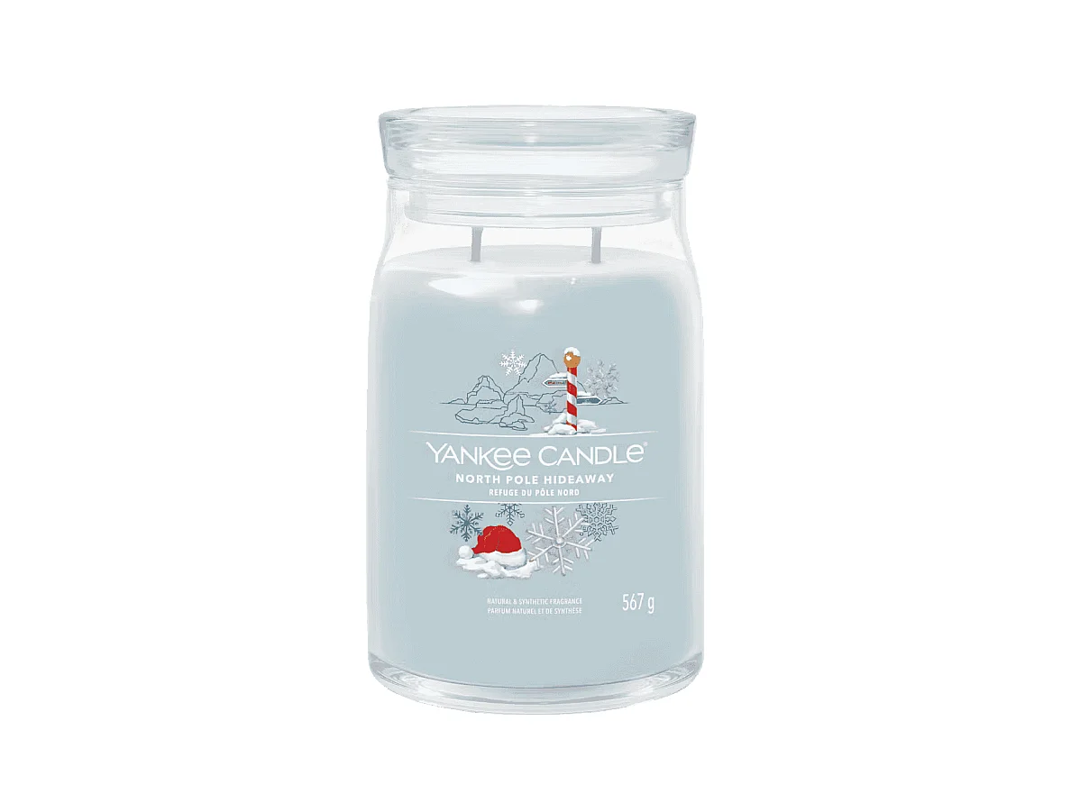 Bougie en grand pot, North Pole Hideaway, azur 567 gr, Signature