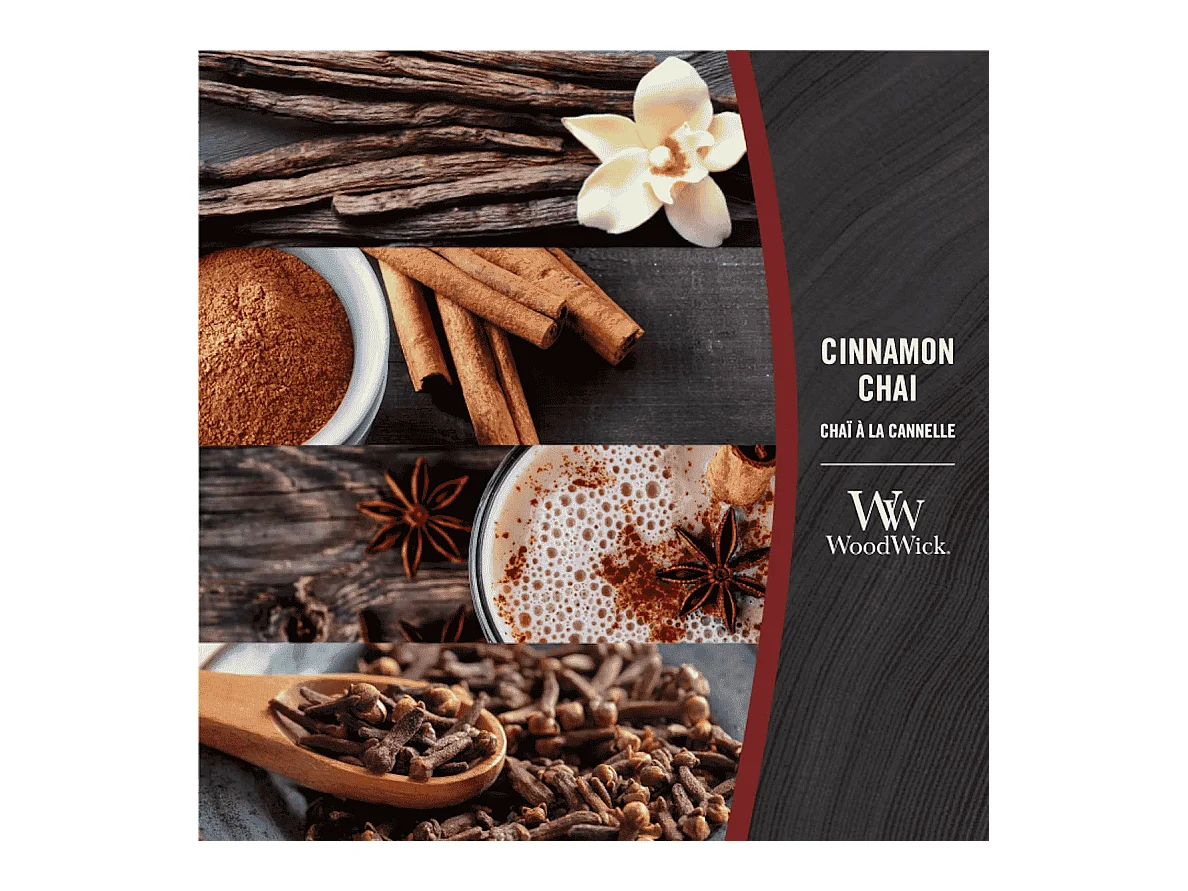 Bougie parfumée sablier, Cinnamon Chai, rouge 275 gr