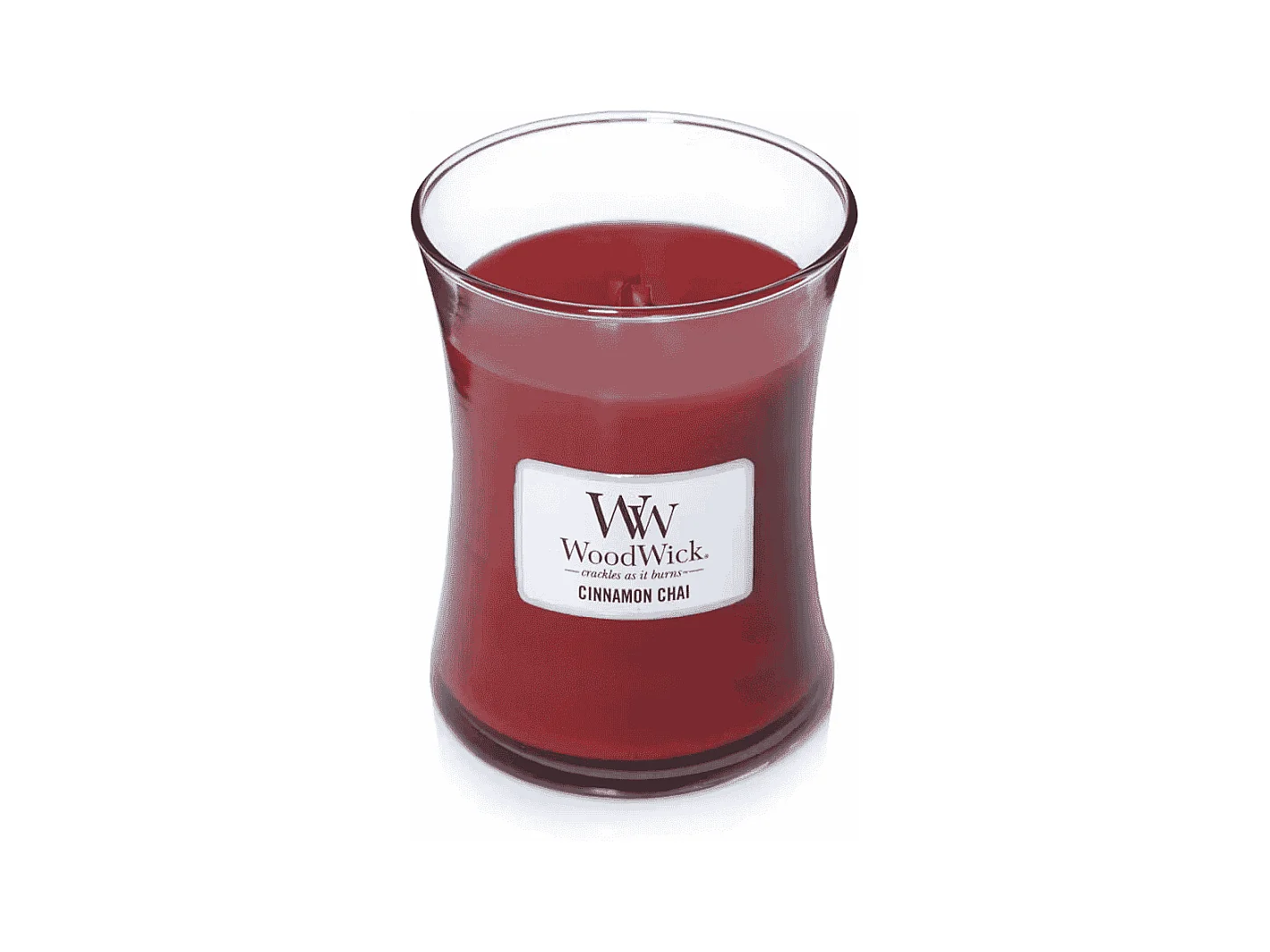 Bougie parfumée sablier, Cinnamon Chai, rouge 275 gr