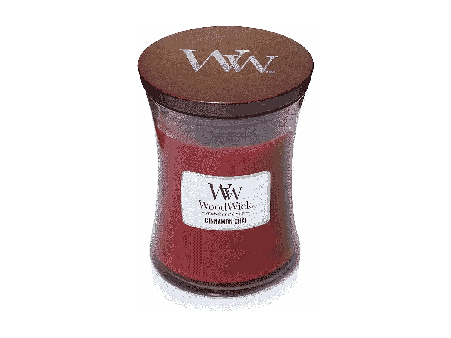 Bougie parfumée sablier, Cinnamon Chai, rouge 275 gr