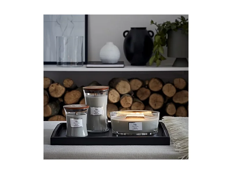 Bougie parfumée sablier, Fireside, gris 609 gr