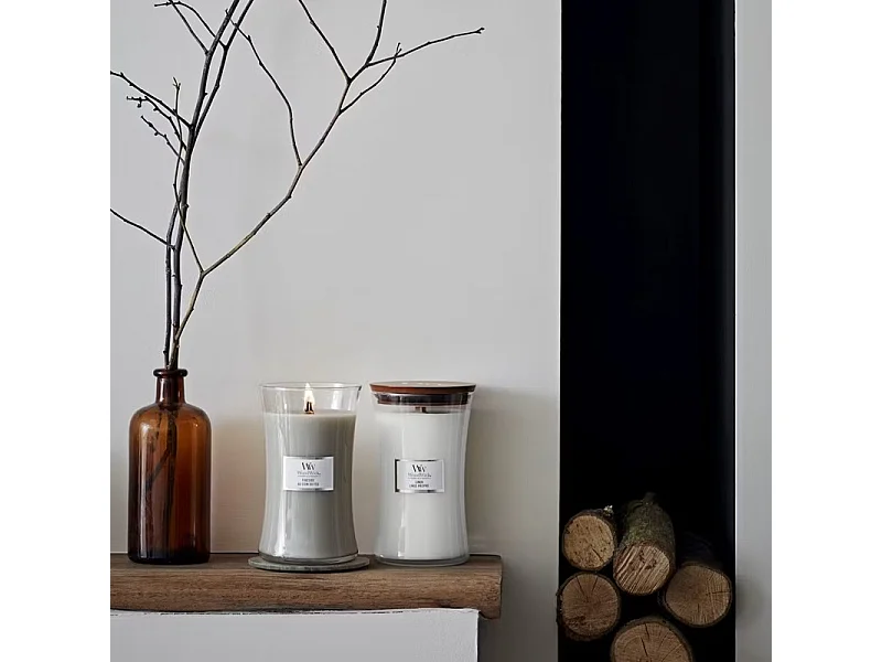 Bougie parfumée sablier, Fireside, gris 609 gr