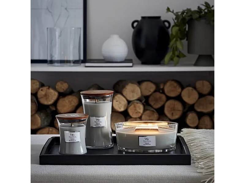 Bougie parfumée sablier, Fireside, gris 609 gr