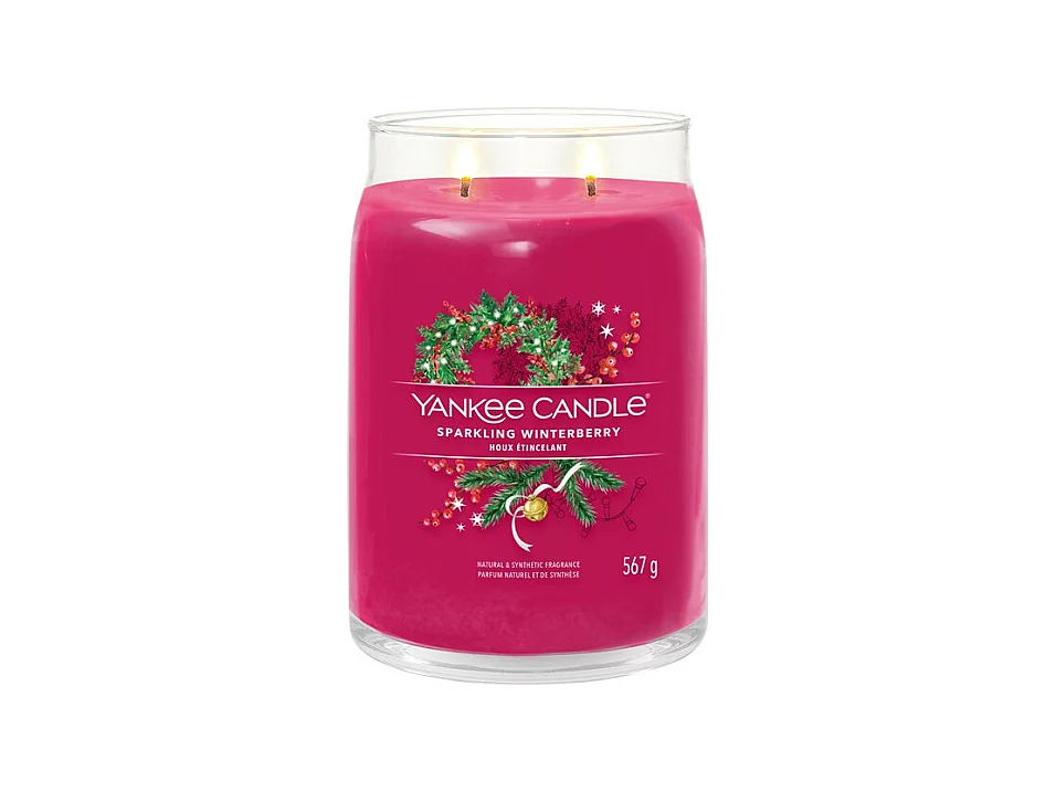 Kerze im großen Glas, Sparkling Winterberry, fuchsia 567 gr, Signature