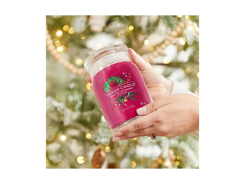 Kerze im großen Glas, Sparkling Winterberry, fuchsia 567 gr, Signature