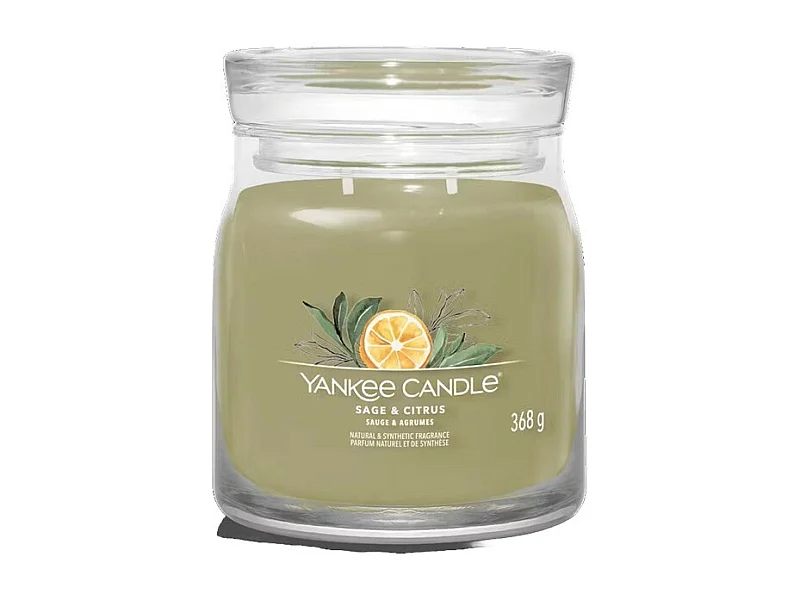 Bougie parfumée en pot moyen, Silver Sage & Pine, vert 368 gr, Signature