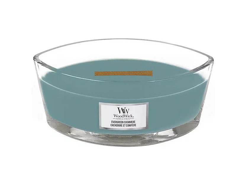 Bougie parfumée ellipse, Evergreen Cashmere, azur 453 gr