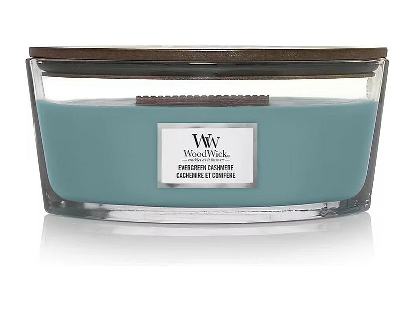 Vela perfumada elipse, Evergreen Cashmere, azul-celeste 453 gr