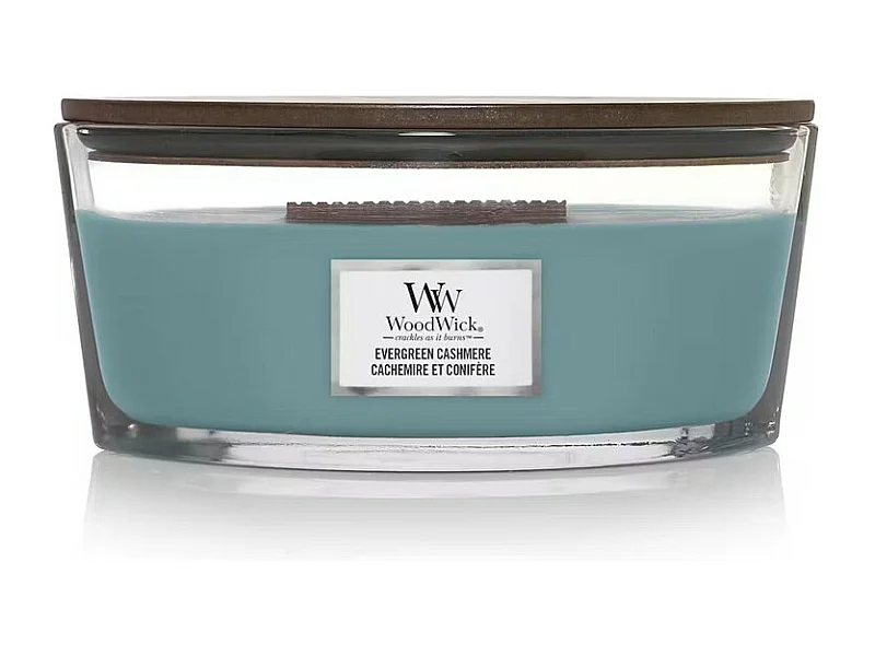 Vela perfumada elipse, Evergreen Cashmere, azul-celeste 453 gr