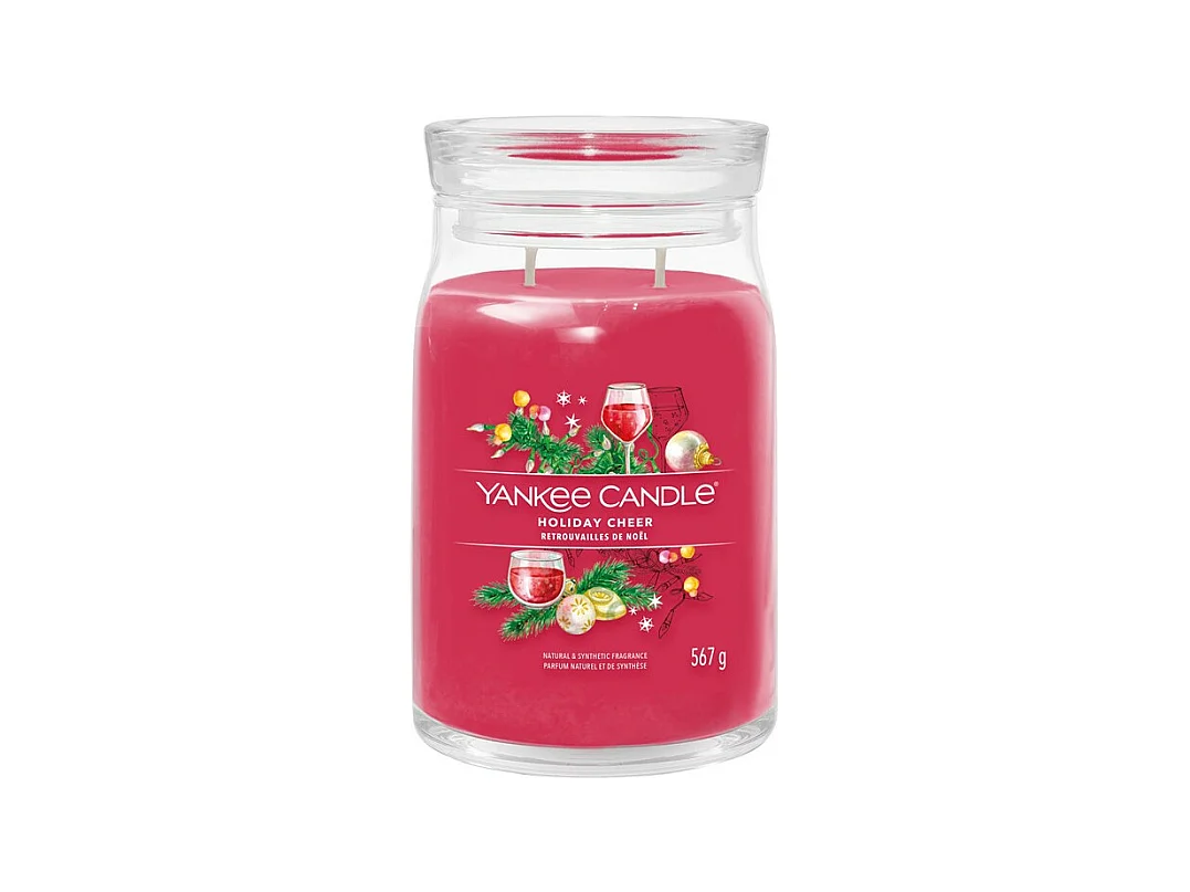 Geurkaars in grote pot, Holiday Cheer, magenta 567 gr, Signature