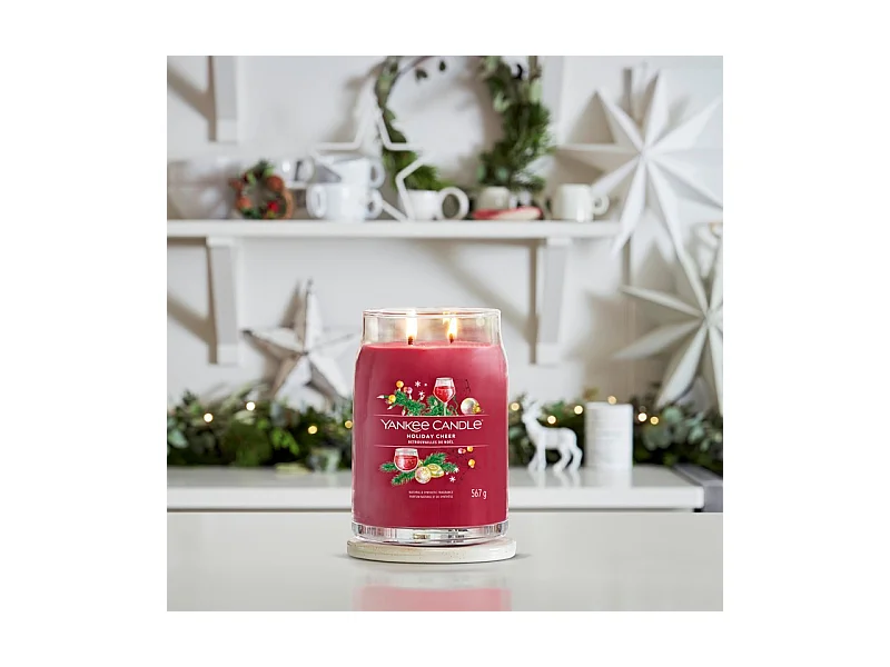 Duftkerze im großen Glas, Holiday Cheer, magenta 567 gr, Signature