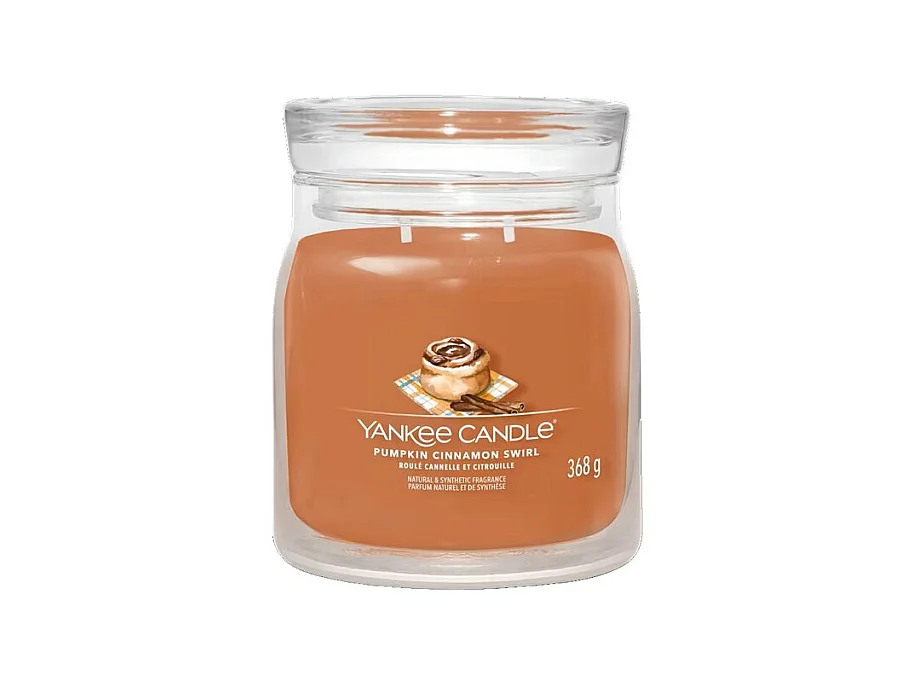 Bougie en pot moyen, Pumpkin Cinnamon Swirl, orange 368 gr, Signature