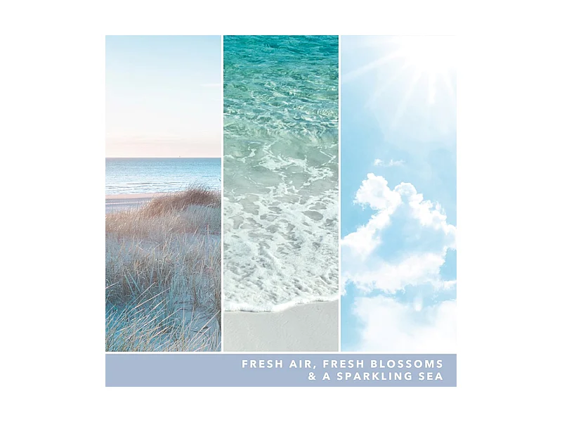 Bougie parfumée en pot moyen, Ocean Air, azur 368 gr, Signature