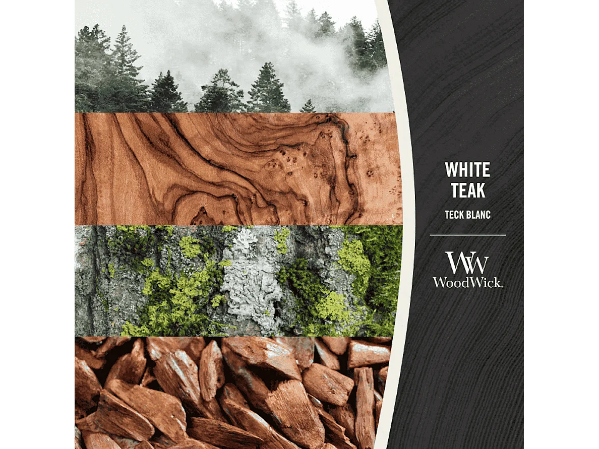 Bougie parfumée sablier, White Teak, blanc 275 gr