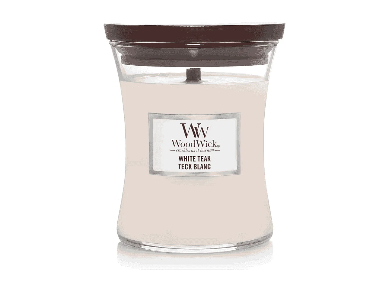 Bougie parfumée sablier, White Teak, blanc 275 gr