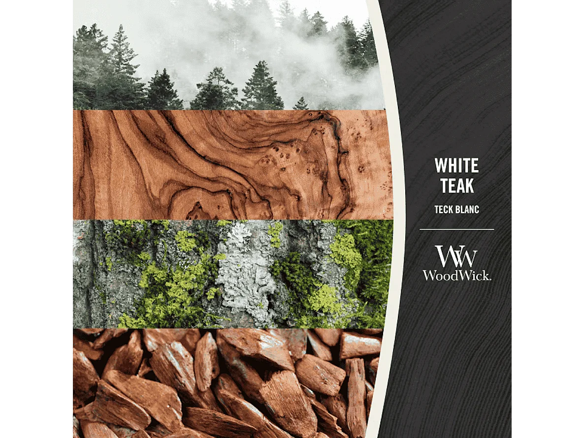 Bougie parfumée sablier, White Teak, blanc 275 gr