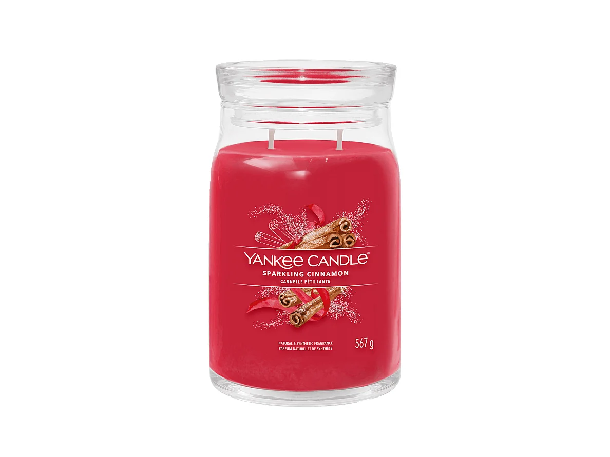 Geurkaars in grote pot, Sparkling Cinnamon, rood 567 gr, Signature