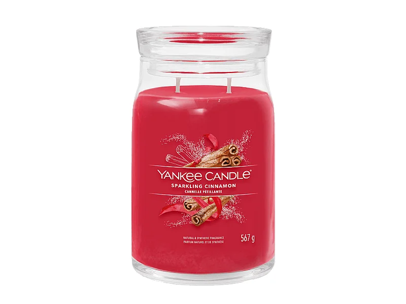 Geurkaars in grote pot, Sparkling Cinnamon, rood 567 gr, Signature