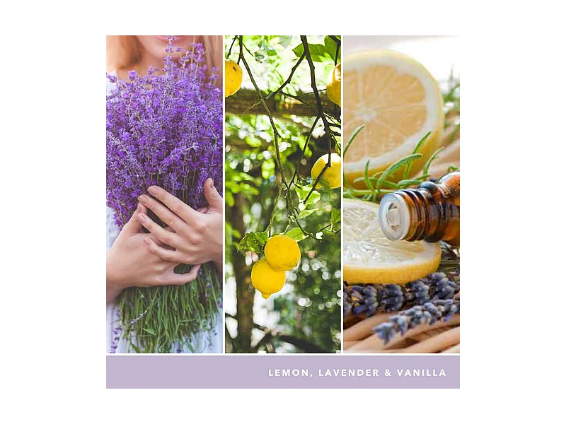 Bougie parfumée en grand pot, Lemon Lavender, violet 567 gr, Signature