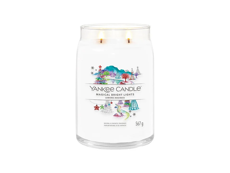 Bougie parfumée en grand pot, Magical Bright, blanc 567 gr, Signature