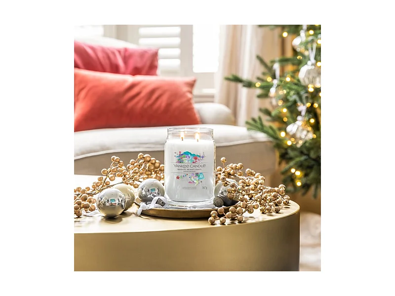 Bougie parfumée en grand pot, Magical Bright, blanc 567 gr, Signature