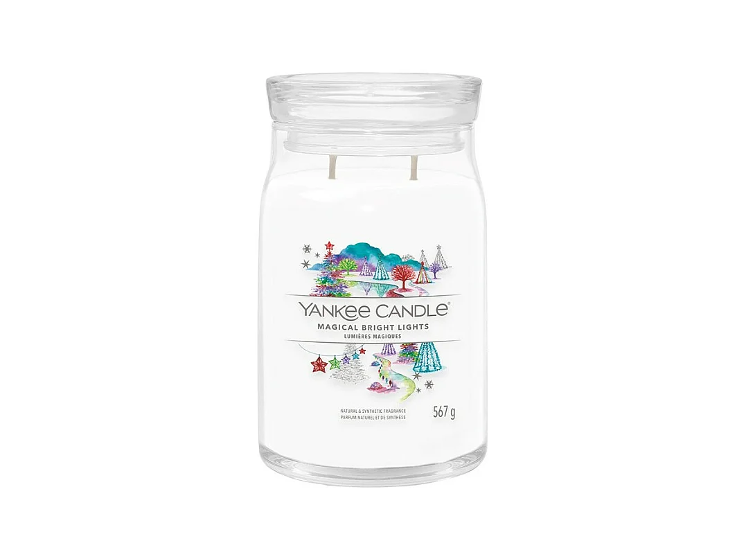 Bougie parfumée en grand pot, Magical Bright, blanc 567 gr, Signature