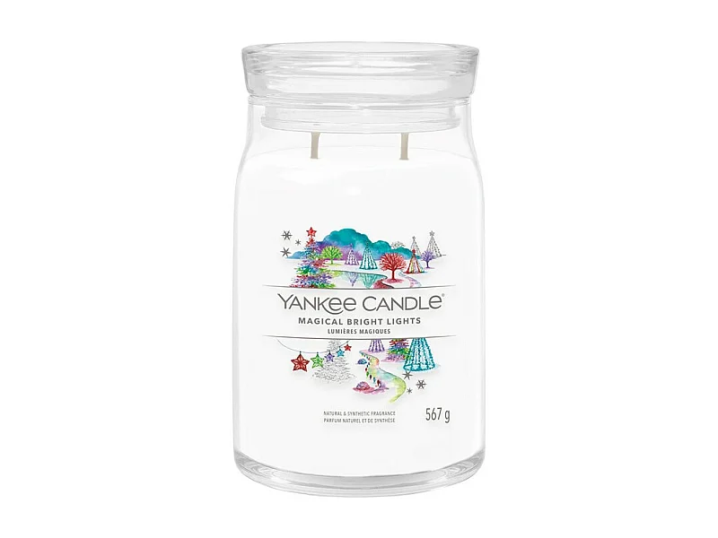 Bougie parfumée en grand pot, Magical Bright, blanc 567 gr, Signature