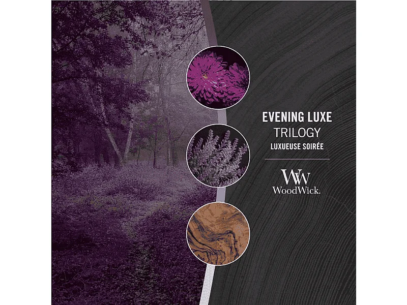 Bougie parfumée sablier, Evening Luxe, violet 275 gr