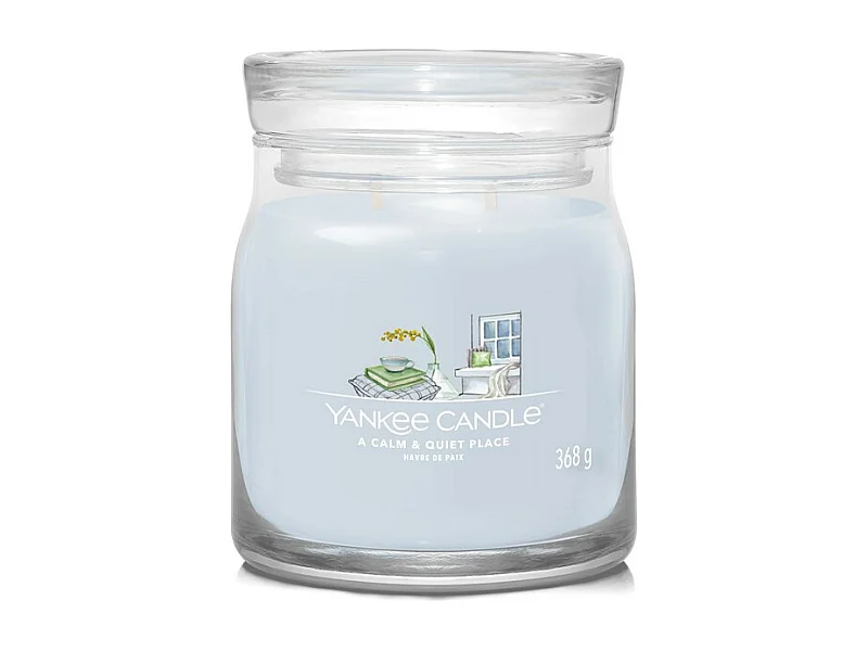 Bougie en pot moyen, A Calm and Quiet Place, azur 368 gr, Signature