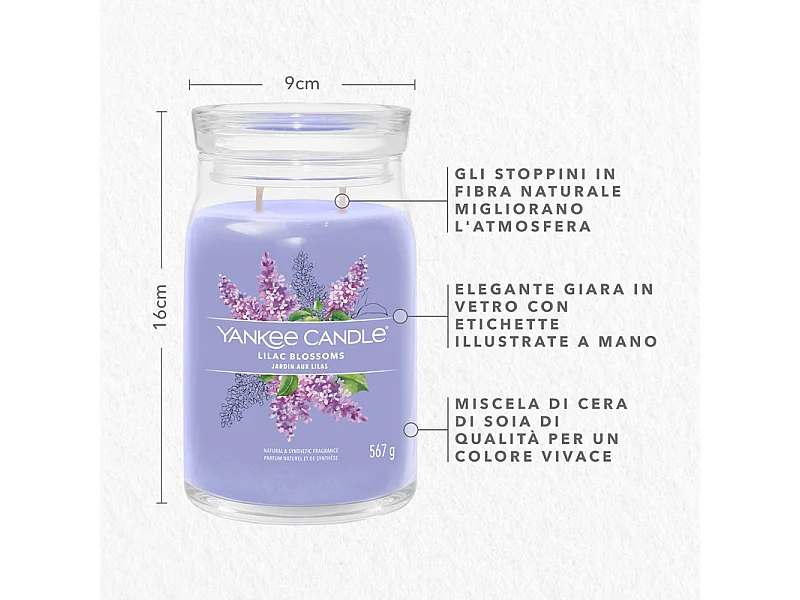Bougie parfumée en grand pot, Lilac Blossoms, violet 567 gr, Signature