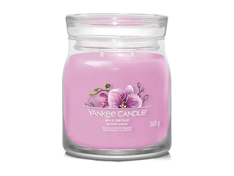Geurkaars in medium pot, Wild Orchid, roze 368 gr, Signature