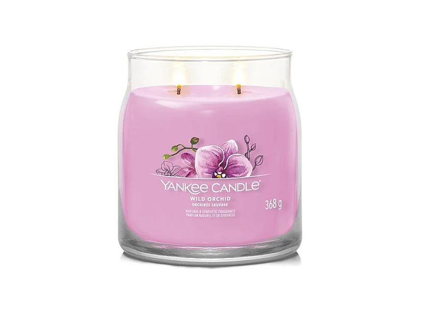 Duftkerze im mittelgroßen Glas, Wild Orchid, rosa 368 gr, Signature
