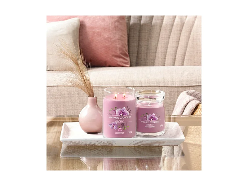 Duftkerze im mittelgroßen Glas, Wild Orchid, rosa 368 gr, Signature
