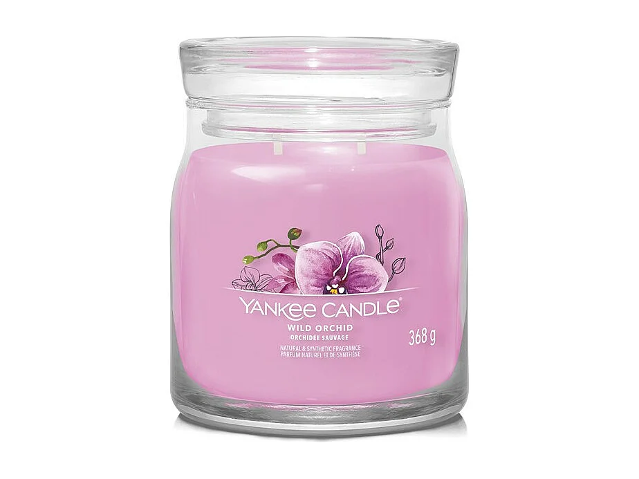 Duftkerze im mittelgroßen Glas, Wild Orchid, rosa 368 gr, Signature