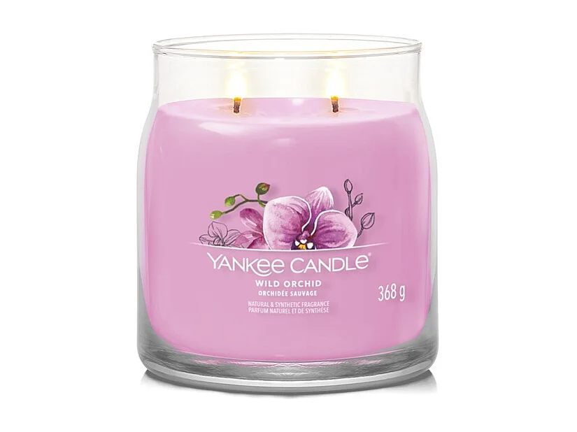 Duftkerze im mittelgroßen Glas, Wild Orchid, rosa 368 gr, Signature