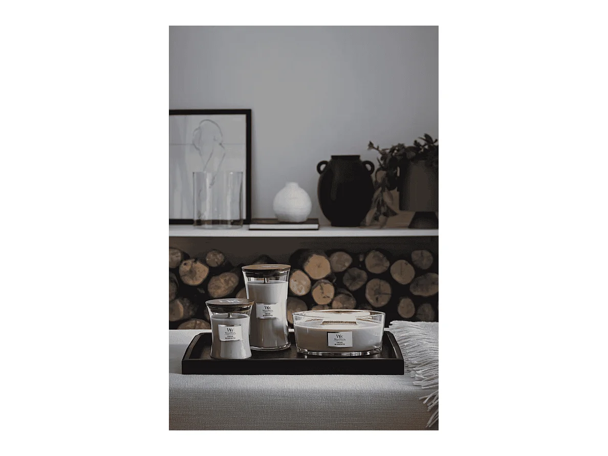 Bougie parfumée sablier, Fireside, gris 275 gr