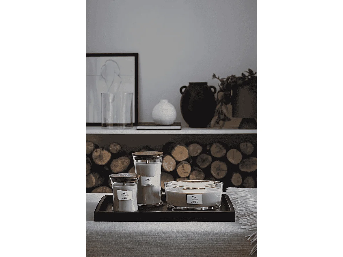 Bougie parfumée sablier, Fireside, gris 275 gr