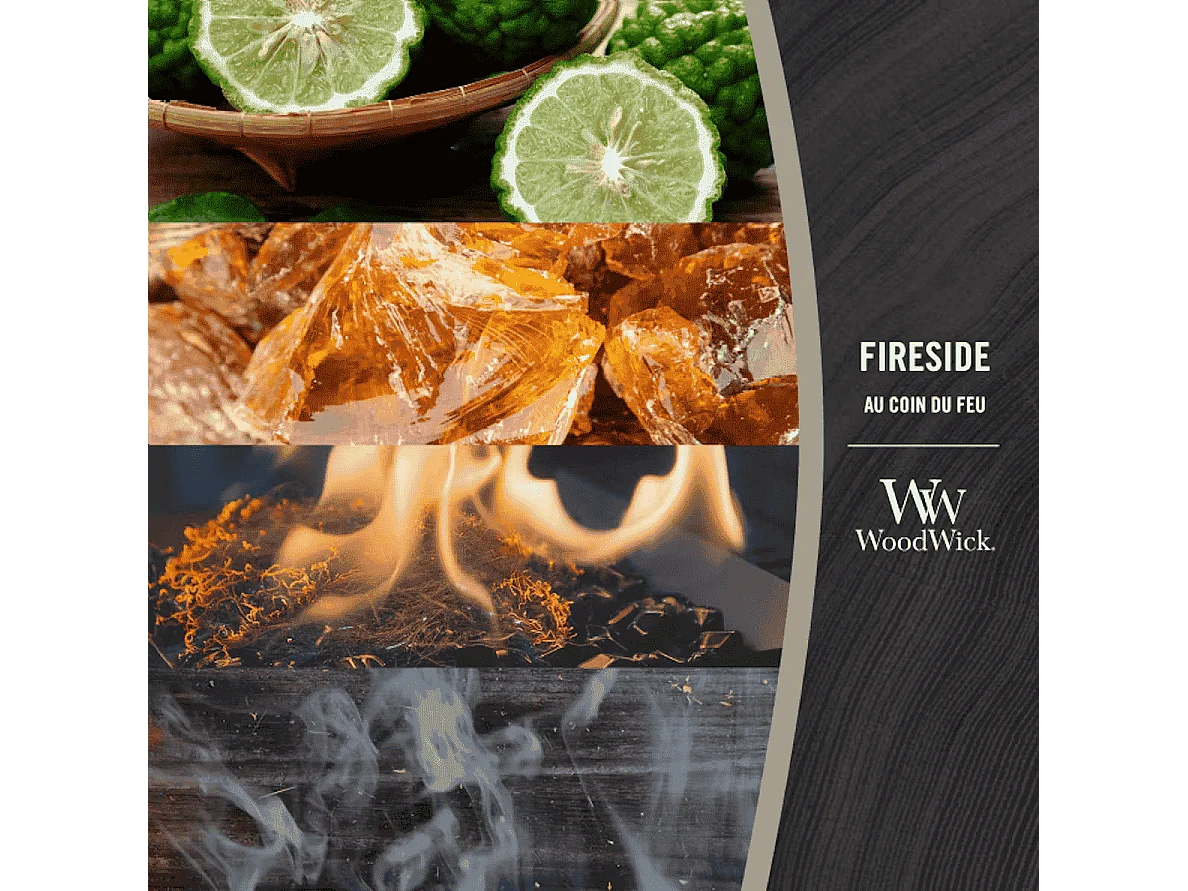 Bougie parfumée sablier, Fireside, gris 275 gr