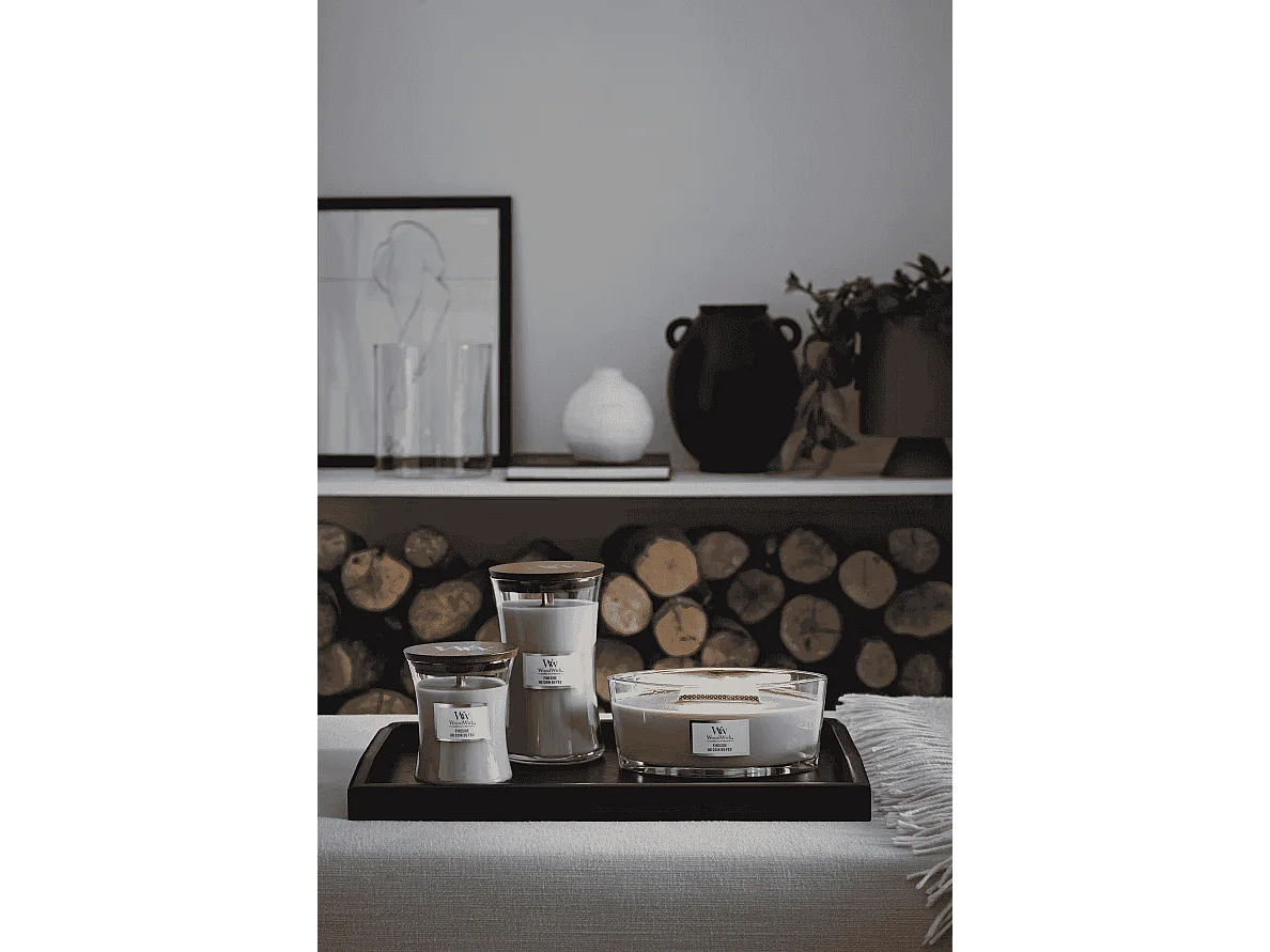 Bougie parfumée sablier, Fireside, gris 275 gr