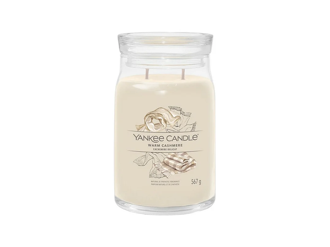 Bougie parfumée en grand pot, Warm Cashmere, beige 567 gr, Signature