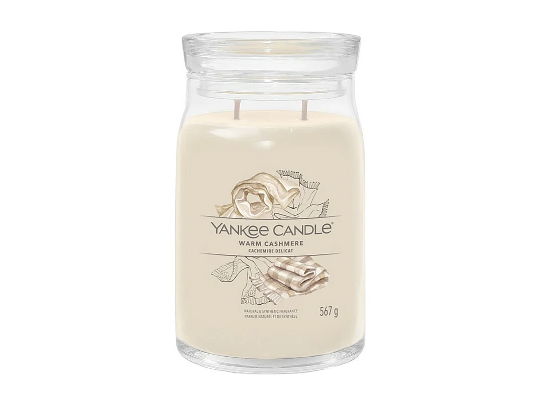 Bougie parfumée en grand pot, Warm Cashmere, beige 567 gr, Signature