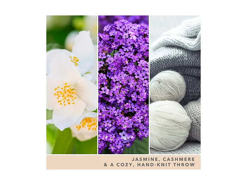 Bougie parfumée en pot moyen, Soft Wool Amber, crème 368 gr, Signature