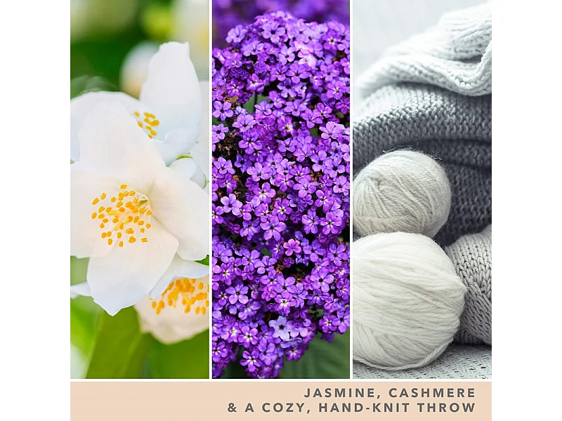 Świeca zapachowa w średnim słoju, Soft Wool Amber, kremowy 368 gr, Signature