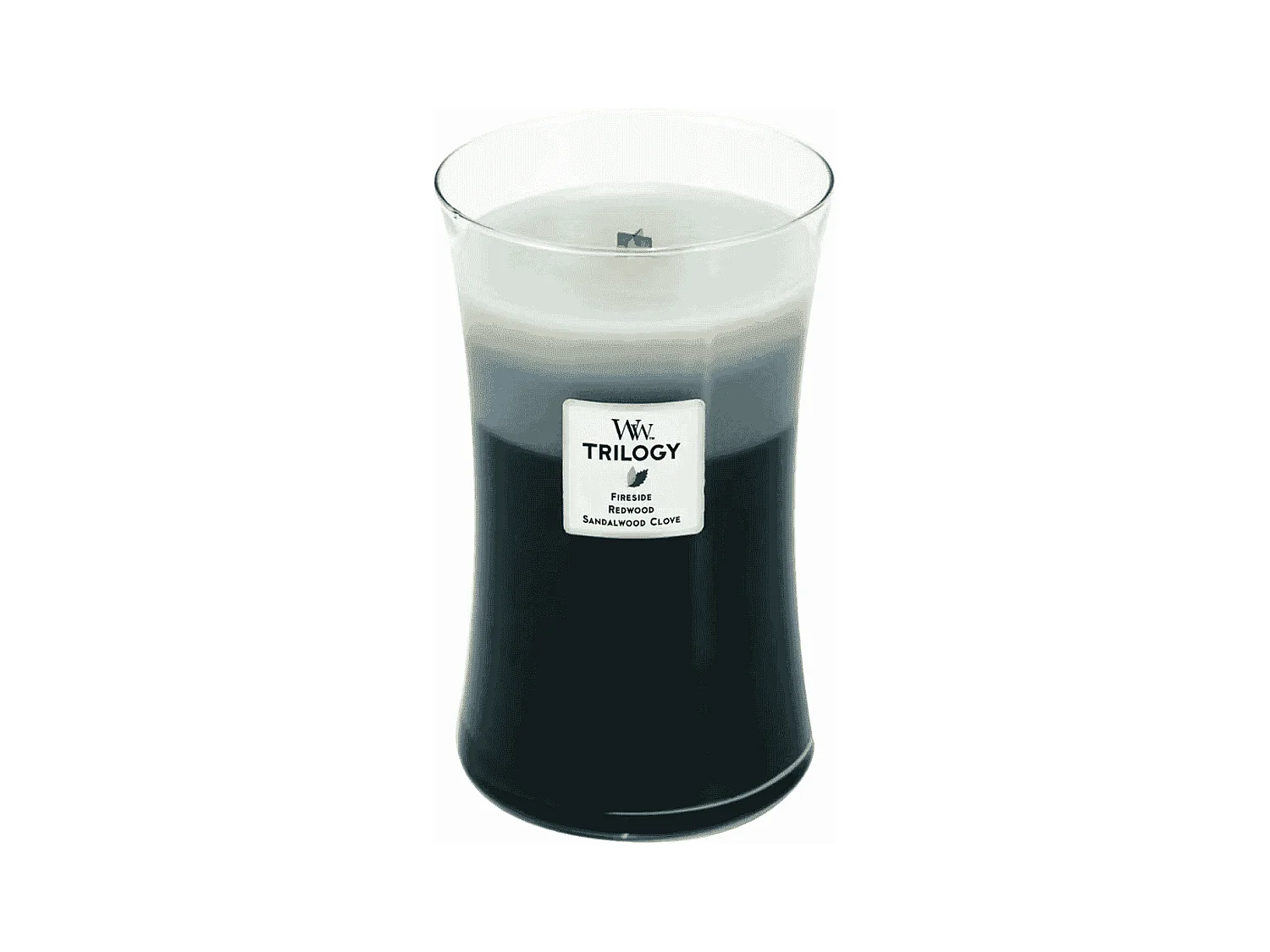 Bougie parfumée sablier, Warm Woods, gris 609 gr