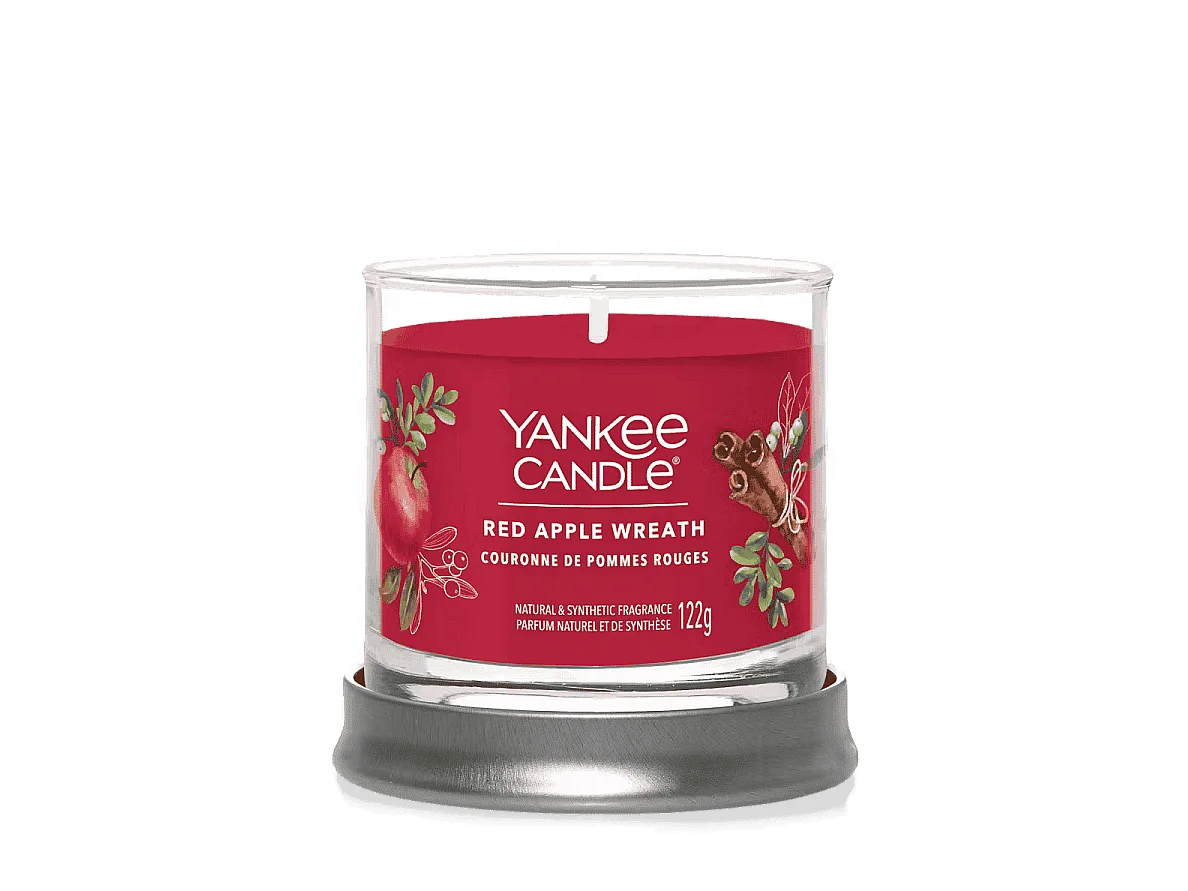 Duftkerze im kleinen Glas, Red Apple Wreath, rot 122 gr, Signature
