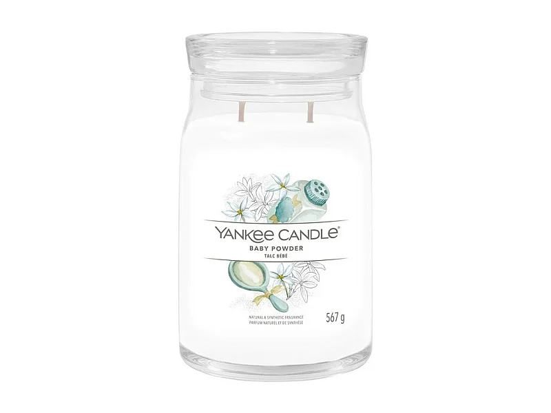 Geurkaars in grote pot, Baby Powder, wit 567 gr, Signature