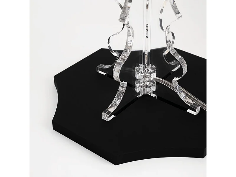 Lampe de table en cristal acrylique bleu clair/rouge H52 cm, Brighella