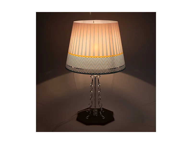 Lampa stołowa z kryształu akrylowego jasnoniebiesko-różowa wys. 52 cm, Brighella